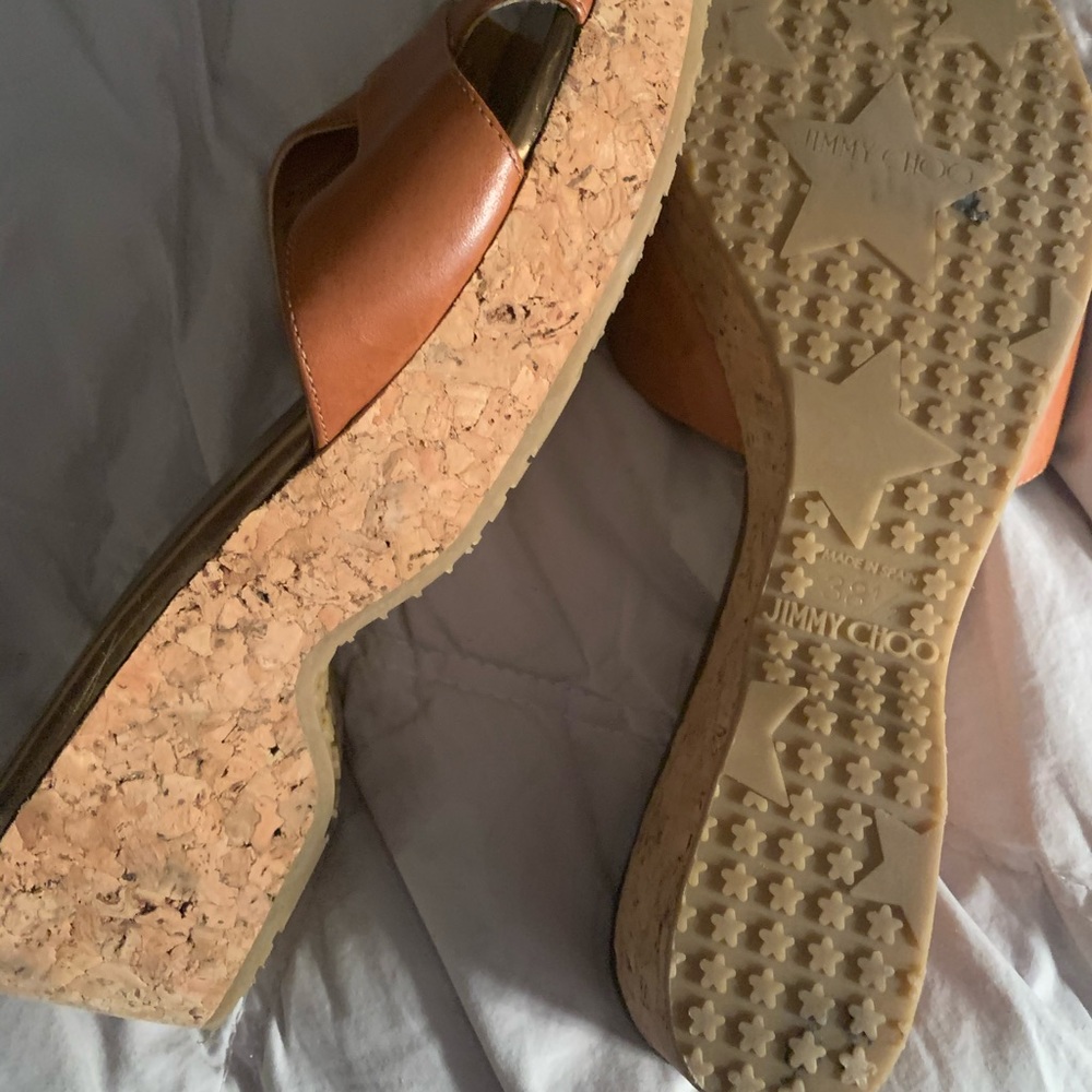 Jimmy Choo wedge cork slides